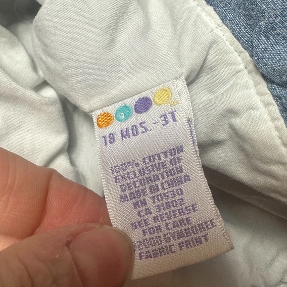 Vintage Baby Bonnie Jean Denim Floral Print Outfit With Hat Size 12-18 Months - Picture 9 of 10